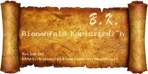 Bienenfeld Kapisztrán névjegykártya